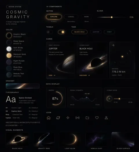 Cosmic Dark UI System