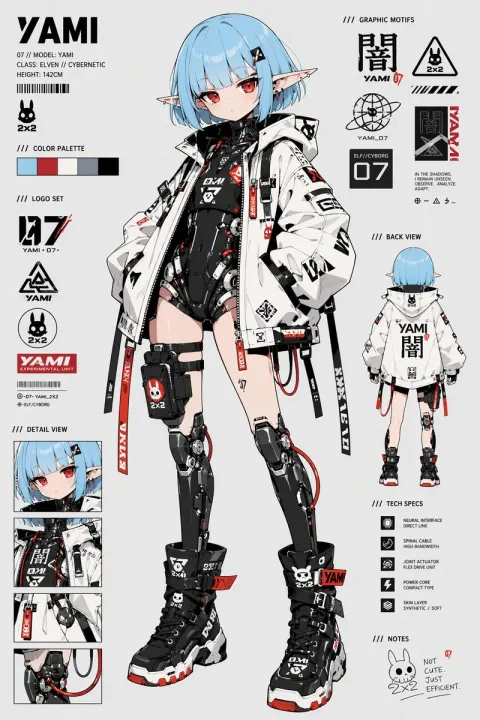 Cyberpunk Elf Cyborg Girl Design