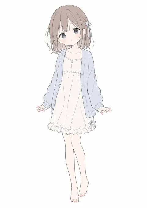 Minimalist Pastel Anime Girl Design