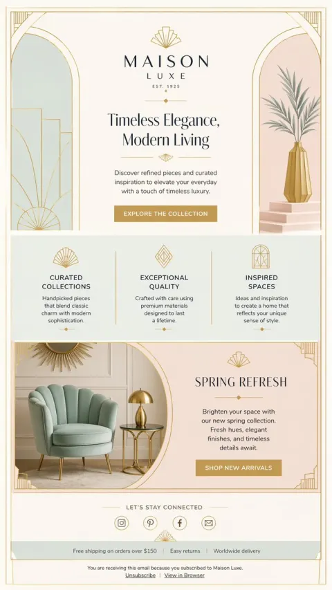 Luxury Home Decor Email Layout