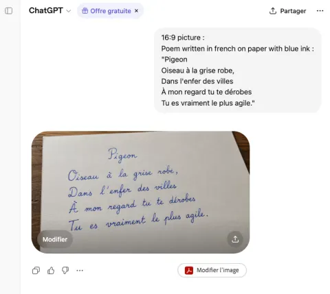 Handwritten French Poem on Wood