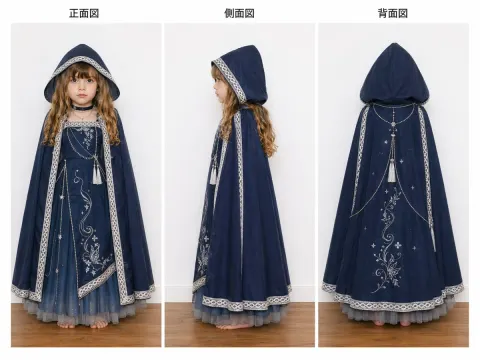 Fantasy Hooded Dress Kids Set