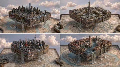 Floating City in Dreamscape