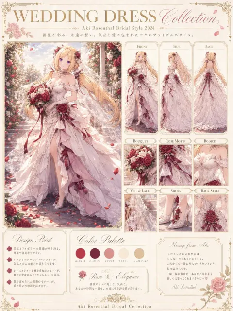 Anime Bridal Fashion Design Board