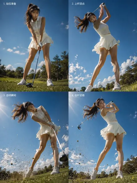 Golf Swing Instructional Collage