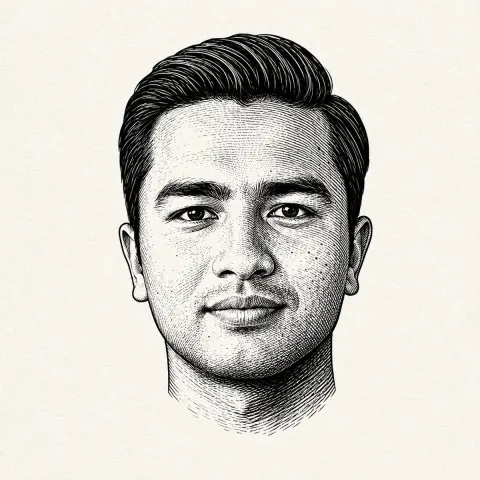 Black and White Engraved Portrait