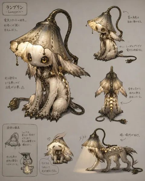 Lampyrin Creature Concept Art Sheet