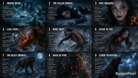 Dark Fantasy Transformation Storyboard