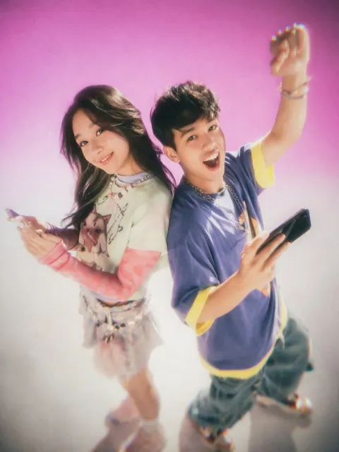 Y2K Nostalgic Duo Portrait