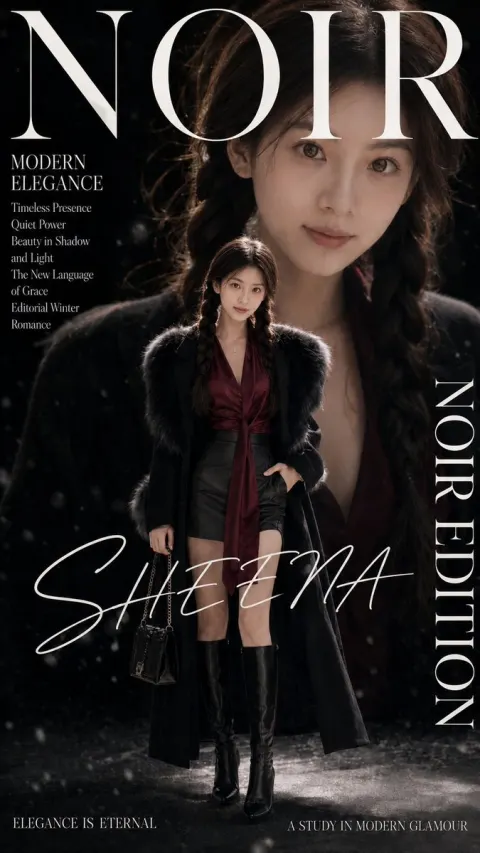 Noir Winter Fashion Editorial Cover