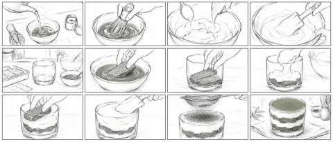 Matcha Tiramisu Storyboard