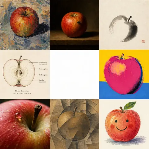Eight Apples: One Fruit, Infinite Styles