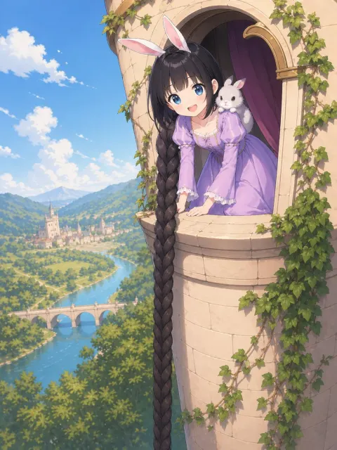 Rapunzel Tower Anime Fantasy Art