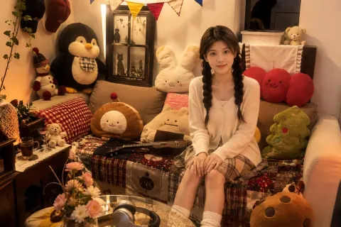 Cozy Indoor Portrait Snapshot