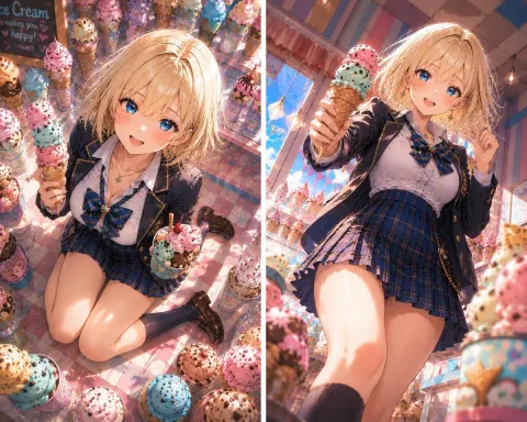 Summer Ice Cream Anime Art