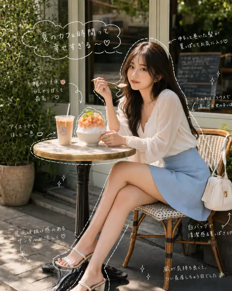 Summer Cafe Japanese Portrait