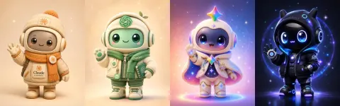 Cute AI Mascot Robots Lineup