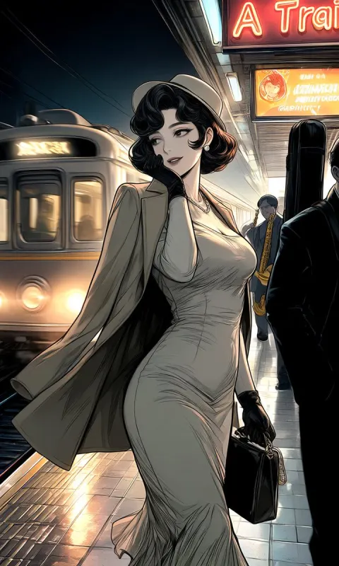 Cinematic Anime Night Train Platform