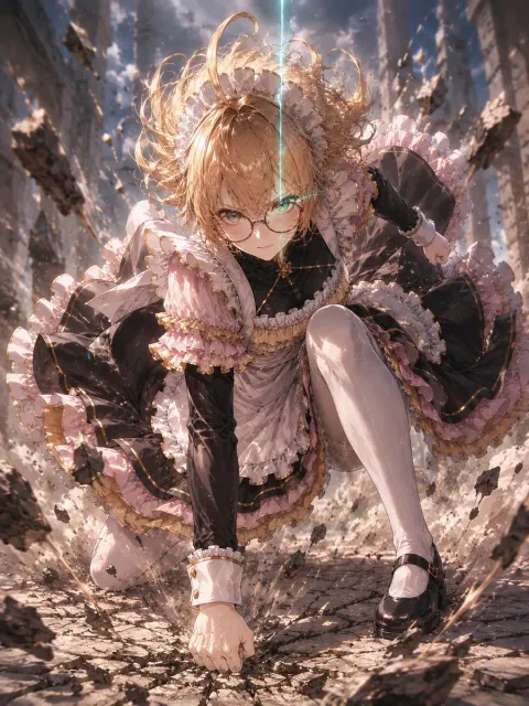 Gothic Maid Heroine Superhero Landing