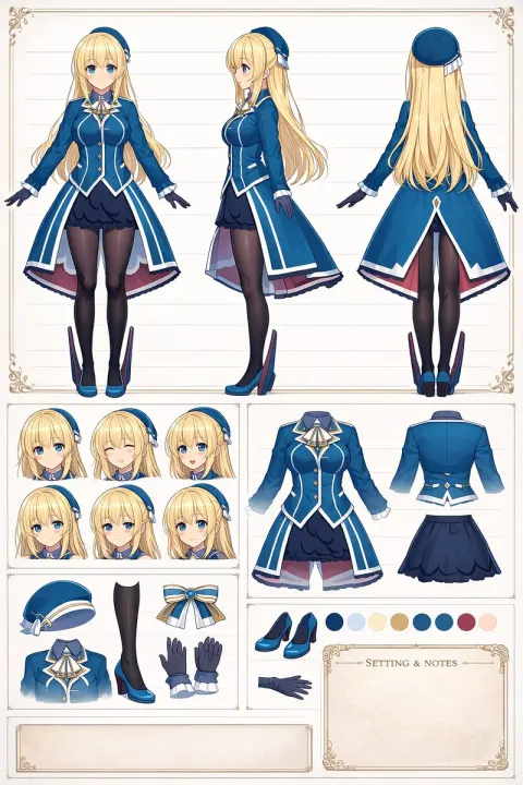 Anime Character Reference Sheet Design