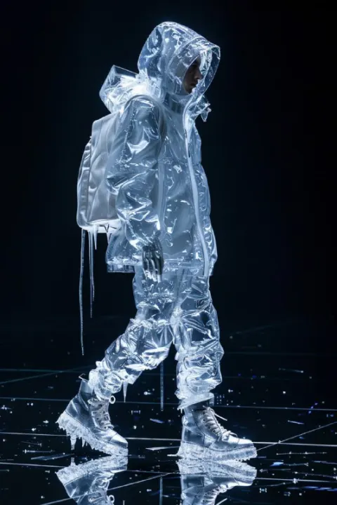 Prada Runway Fashion Made of Ice and Icicles