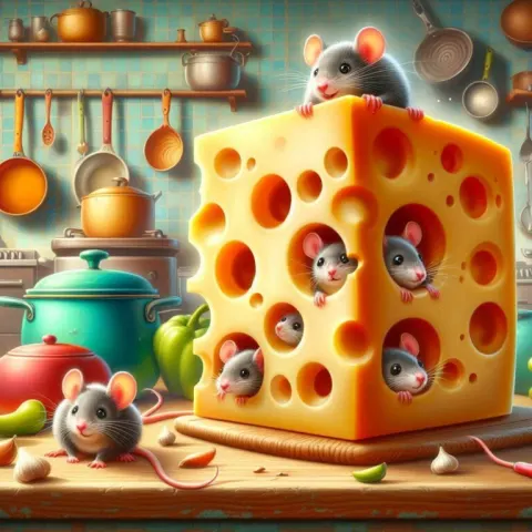 Airbrushed Oil Painting Cheese Mice