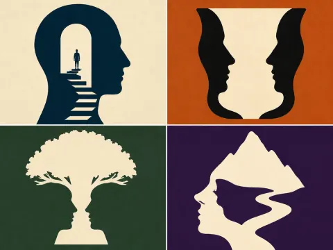 AI Minimalist Dual Silhouette Poster