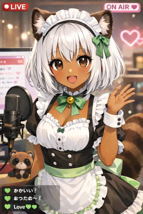 Tanuki Maid VTuber Live Stream