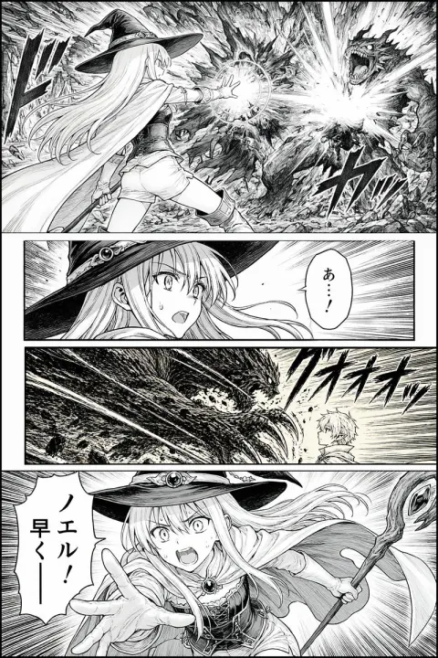 Witch Battles Monster In Manga