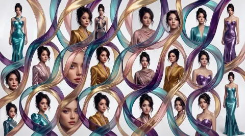Anonymous Fashion Ribbon Collage
