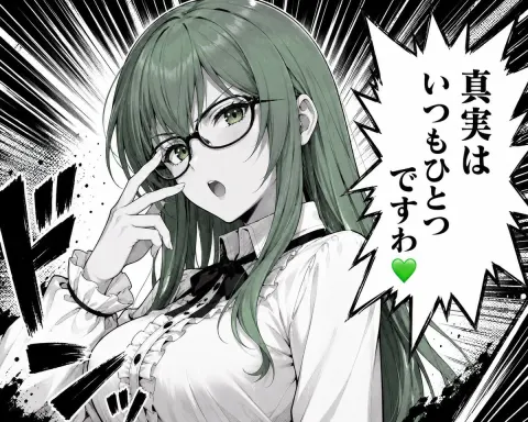 Green Lady Manga Close-Up