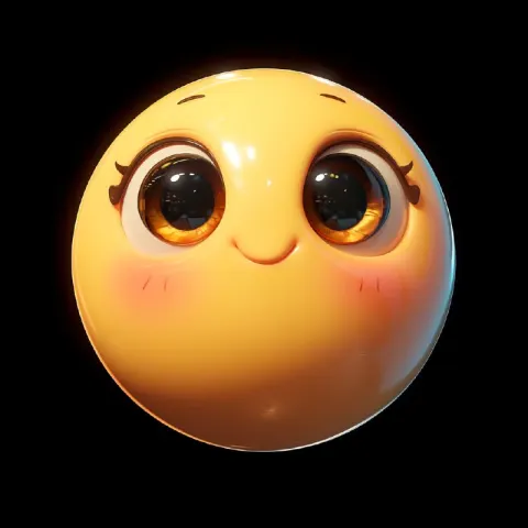 Proud Yellow Emoji 3D Render on Black Background