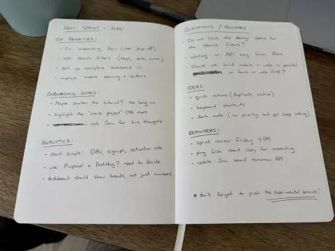 Casual Handwritten Notes Photo