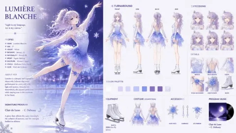 Cinematic Anime Character Design Sheet
