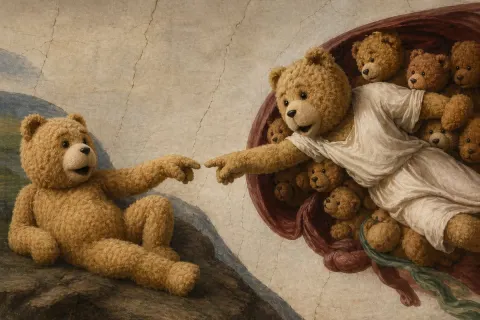 Teddy Bear Creation of Adam