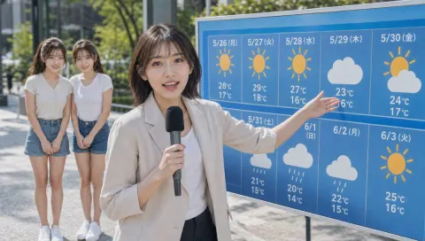 Twins Photobomb Weather Live Broadcast