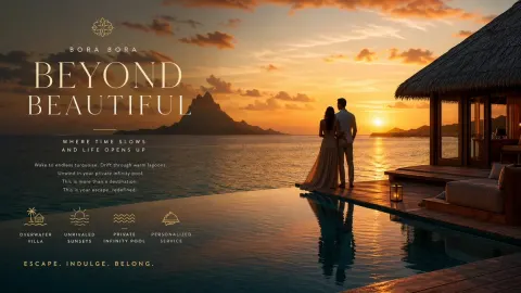 Luxury Resort Cinematic Paradise Sunset