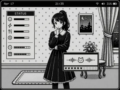 Retro Pixel Girl Interface