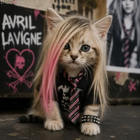 Pop Punk Kitten Portrait