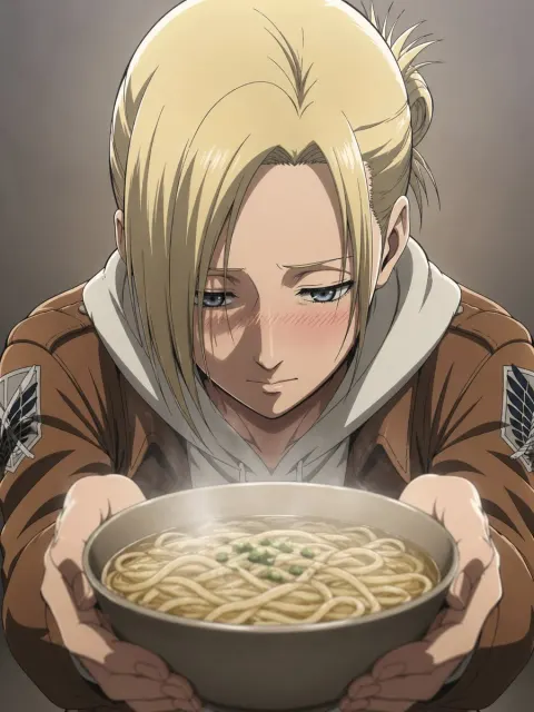 Yani Shyly Serving Hot Noodles