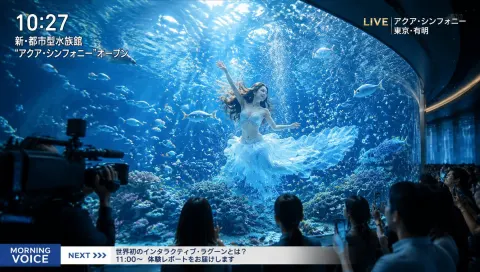 Mermaid in Futuristic Aquarium