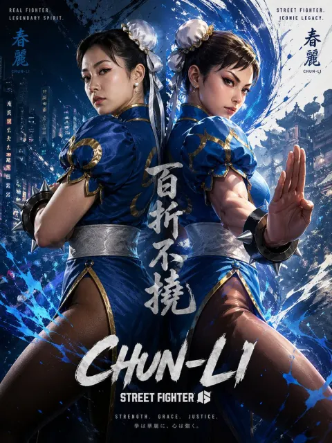 Chun-Li Digital vs Reality Poster