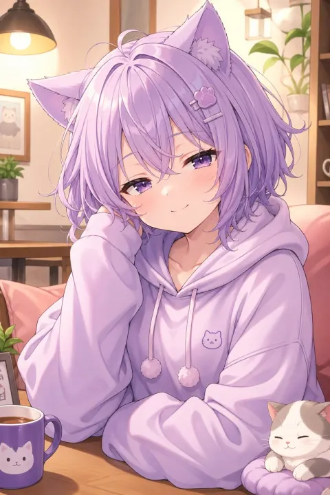 Cozy Catgirl Café Vibes