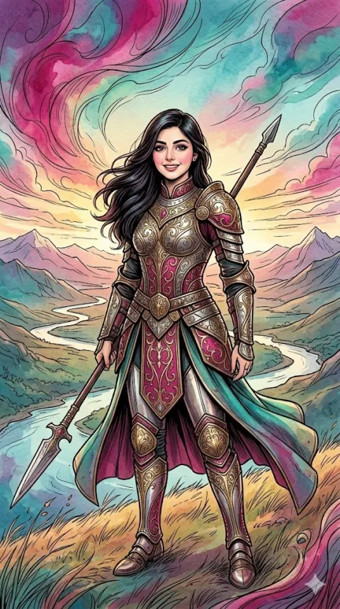 Warrior Princess Cinematic Poster Art