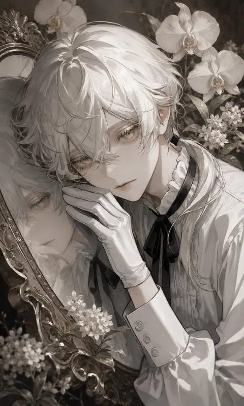 Melancholic Gothic Noble Anime Portrait