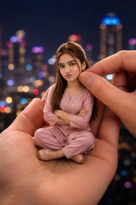 Tiny Doll in Giant Hand