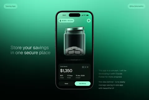 Premium Fintech Savings App Concept