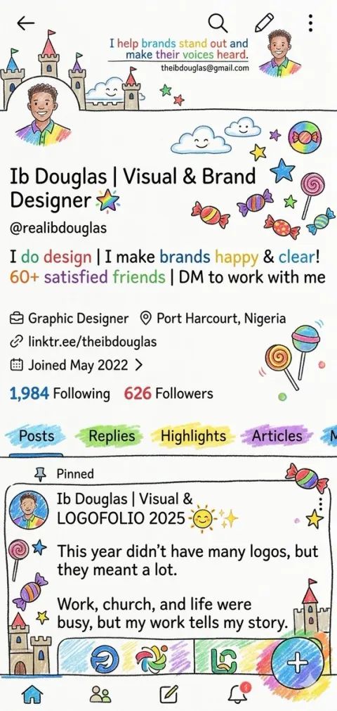 Whimsical Hand-Drawn Social Media Profile