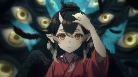Dark Tengu Girl Anime Scene