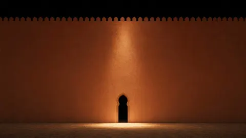 Minimalist Cinematic Night Wall Scene